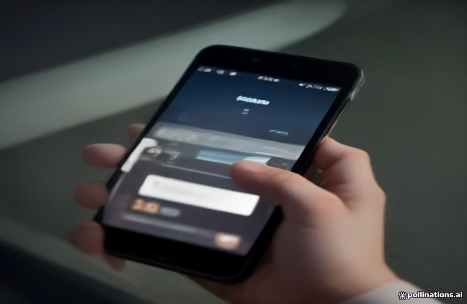 Hands holding a smartphone with a lit screen