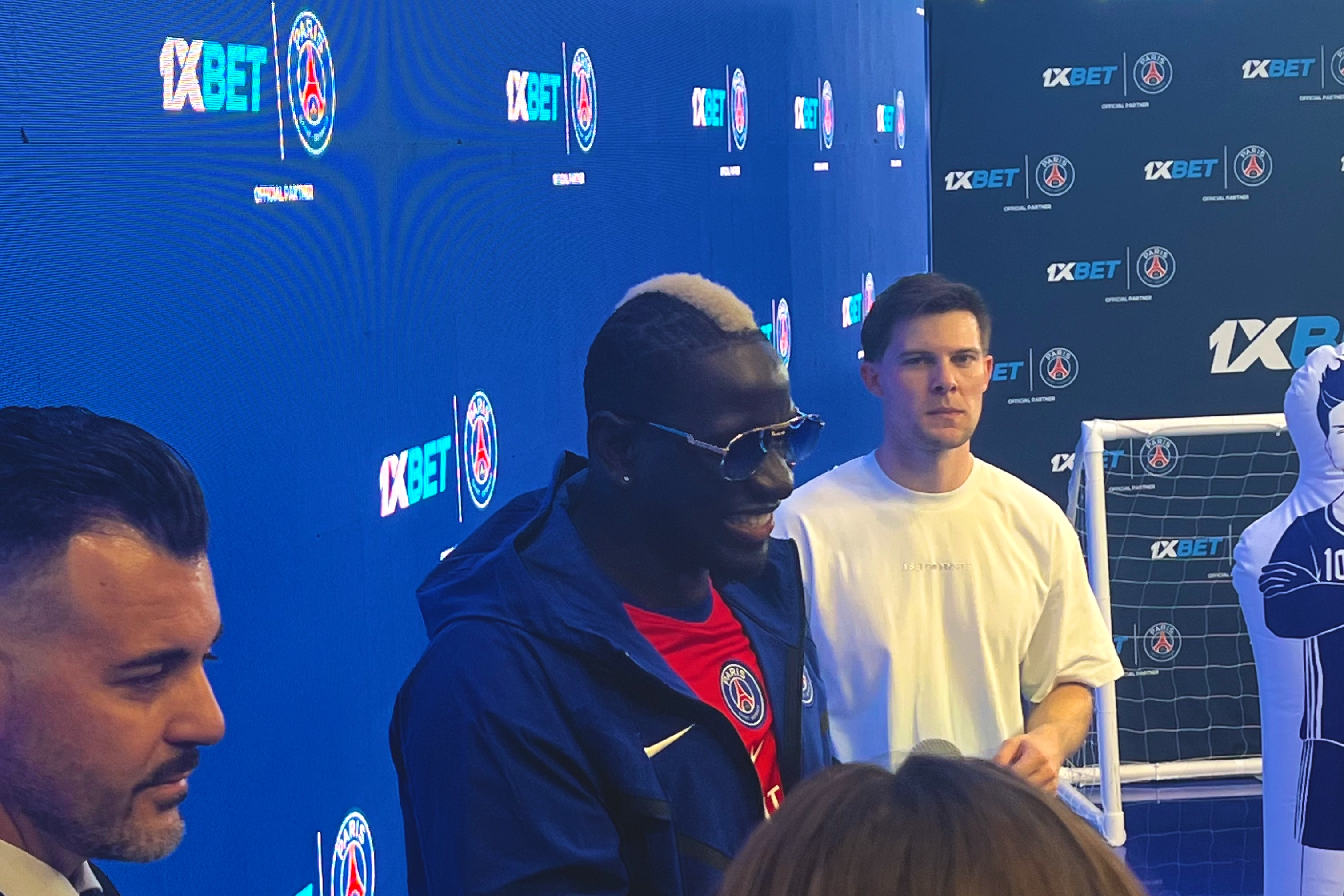 Football star at the 1xBet and Paris Saint-Germain stand at SBC Summit Lisbon