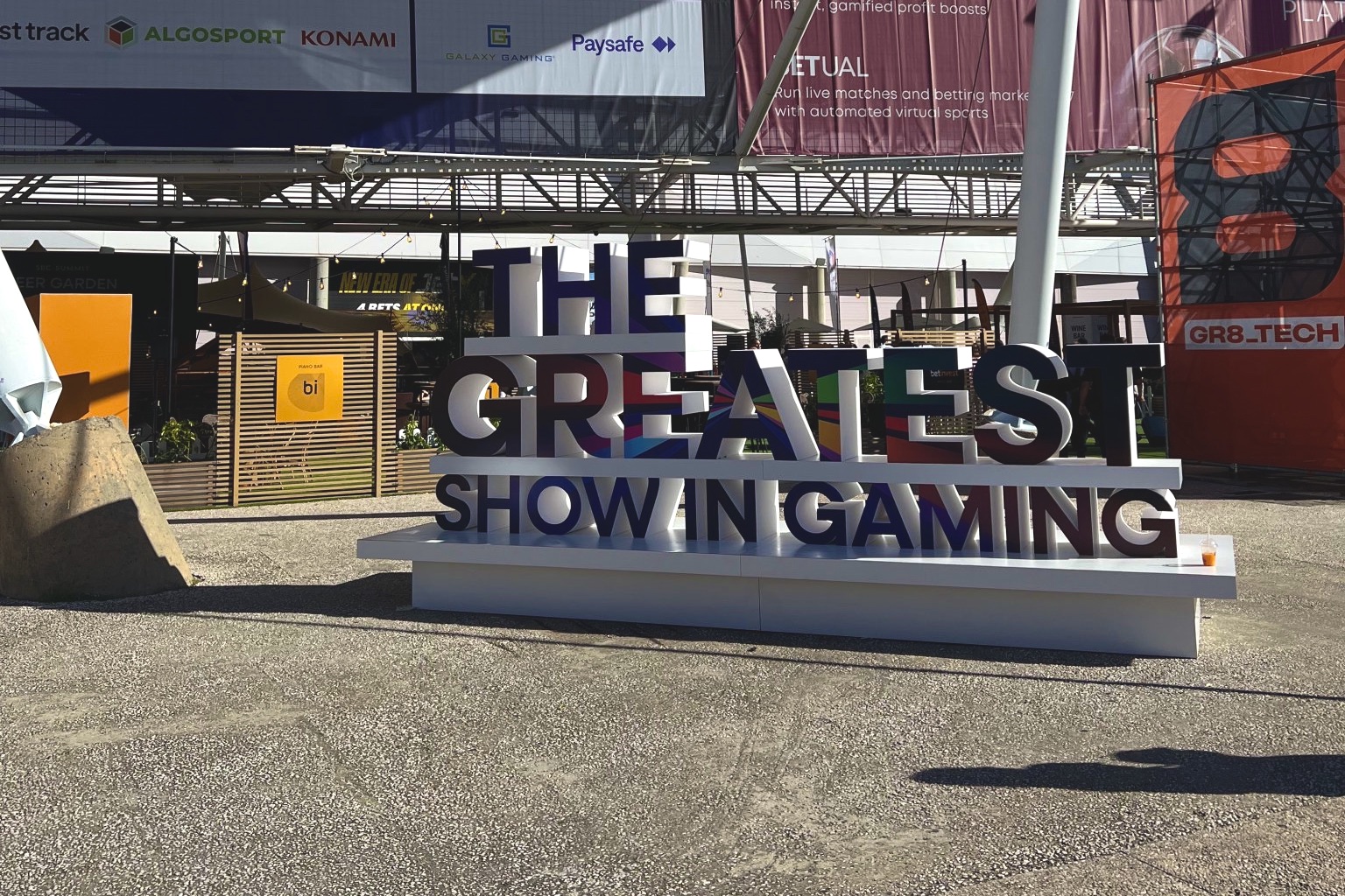 The Greatest Show in Gaming signage at SBC Summit Lisbon 2026